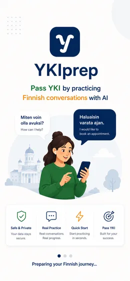 YKIprep-sovelluksen kotinäyttö